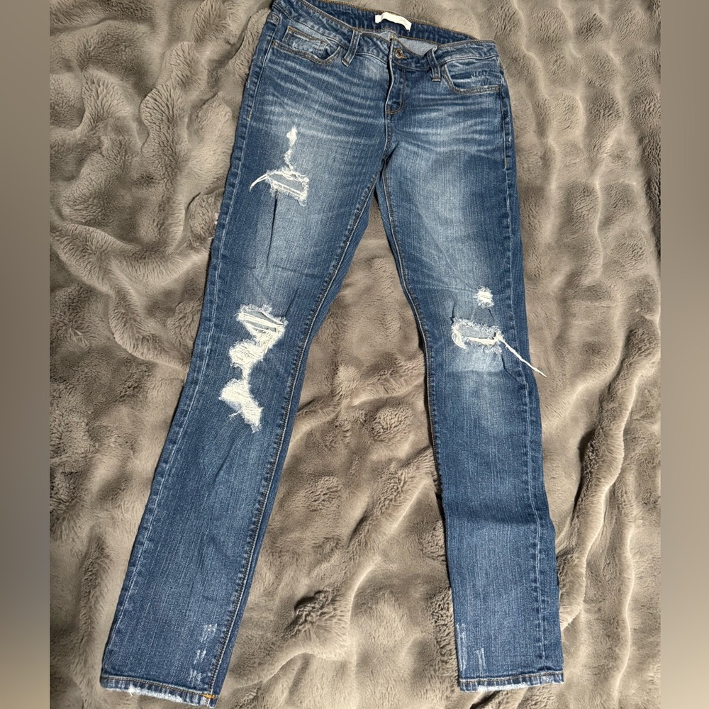 Daytrip Women's Distressed Skinny Jeans - Blue